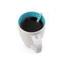 Tasse en céramique avec petite cuillère bleu ciel personnalisée avec un autocollant de bébé pour les baptêmes