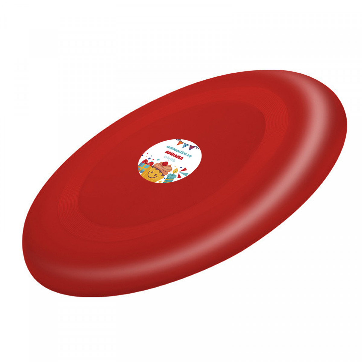 Frisbee en plastique rouge personnalisé pour anniversaire