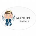 Autocollant ovale design ange enfant