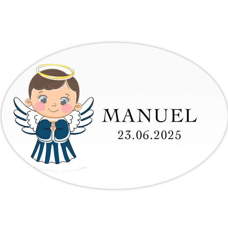 Autocollant ovale design ange enfant
