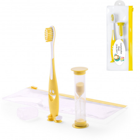 Set de brosse à dents pour enfants personnalisé avec sablier et étui transparent, cadeau amusant pour les anniversaires