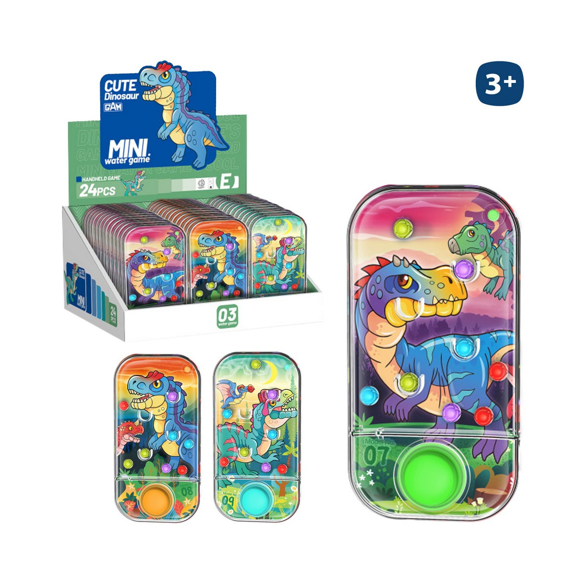 Jeu d'eau habileté avec design de dinosaures
