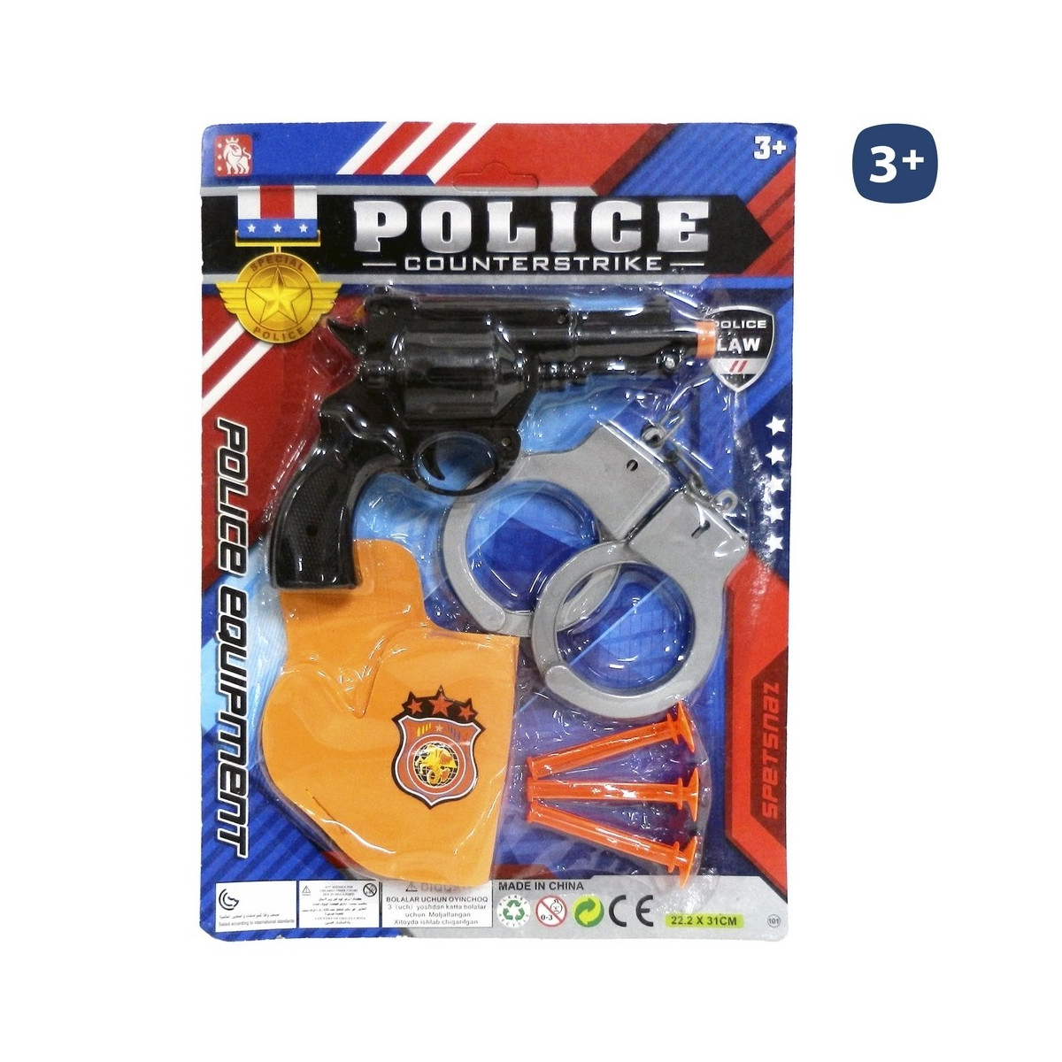 Pochette menottes et fléchettes de police pour les détails