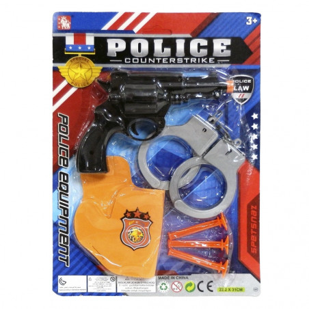Pochette menottes et fléchettes de police pour les détails