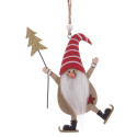 Pendentif père Noël en bois pour décoration de Noël