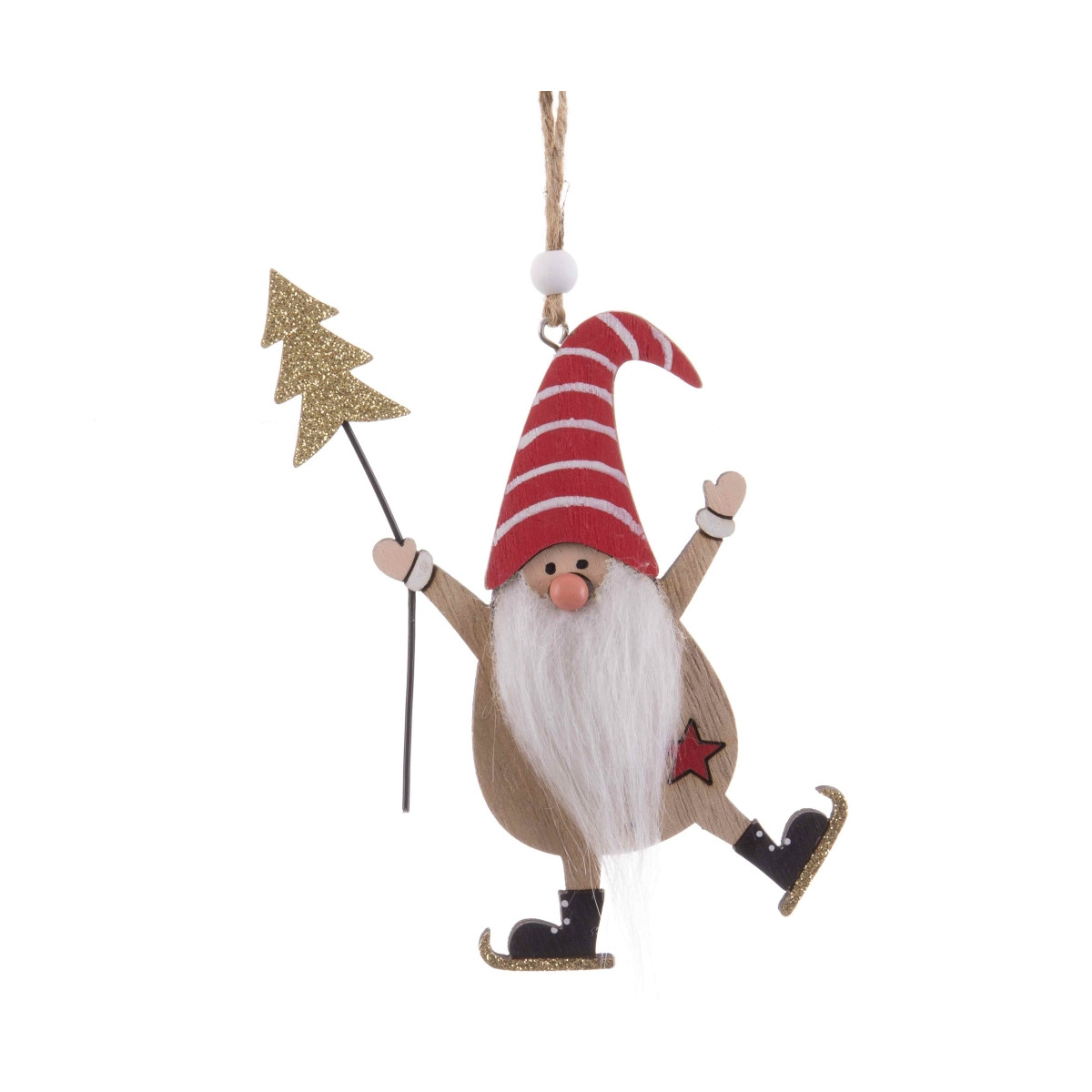 Pendentif père Noël en bois pour décoration de Noël