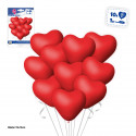 Ballons cœur rouges 12 unités pour décorer
