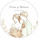 Carnet en bambou personnalisé pour mariage avec stylo