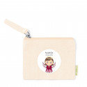 Porte-monnaie en coton avec autocollant de 5 cm design ange pour les détails de baptême fille
