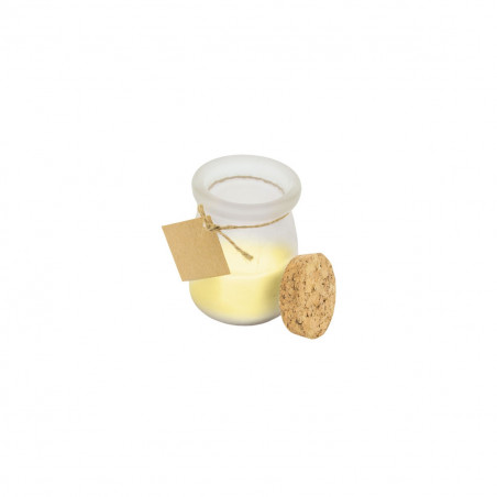 Bougie parfumée à la vanille avec autocollant design ange pour les détails du baptême d'un garçon