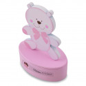 Coffret en bois en forme d'ours rose personnalisé souvenir doux pour baptême