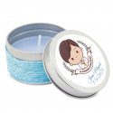 Bougie aromatique en boîte personnalisée pour la première communion, détail élégant et original