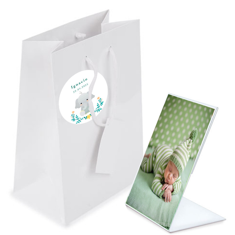 Cadre photo en méthacrylate personnalisé avec sac cadeau