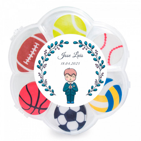 Gommes amusantes avec design de sports personnalisées avec autocollant première communion