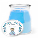 Bougie parfumée dans un pot en verre avec couvercle personnalisé pour les souvenirs de première communion