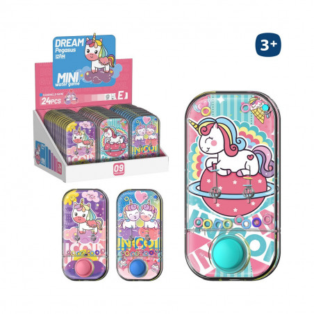 Jeu d\'eau design licorne dans enveloppe avec adhésif personnalisé pour détails