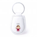 Porte-clés en simili cuir avec adhésif transparent design ange pour les détails de baptême fille
