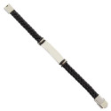 Bracelet pour homme en cuir et acier inoxydable avec boîte cadeau personnalisée