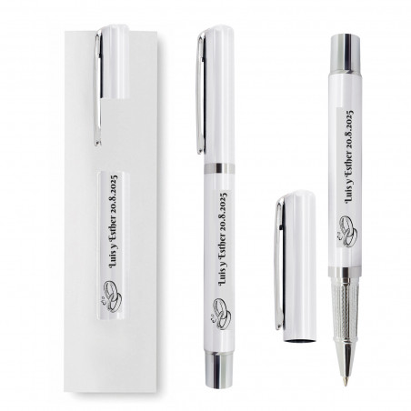 Stylo en métal personnalisé avec étui détail élégant pour mariages et événements spéciaux