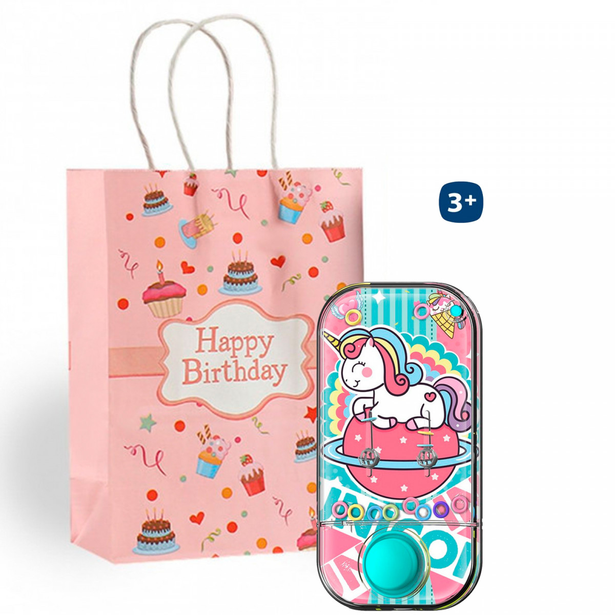 Jeu d\'eau design licorne dans enveloppe avec adhésif personnalisé pour détails