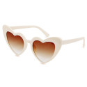 Lunettes de soleil design cœurs blanches pour événements