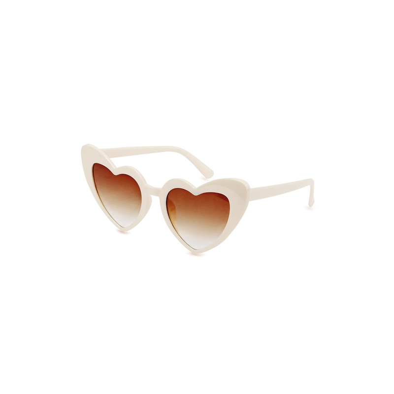 Lunettes de soleil design cœurs blanches pour événements