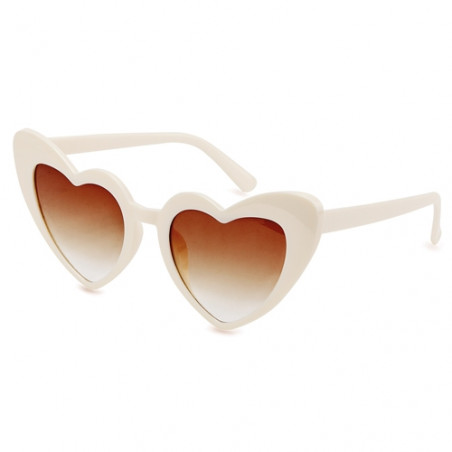 Lunettes de soleil design cœurs blanches pour événements