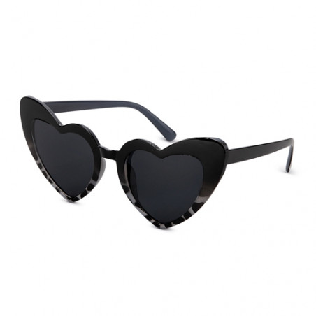 Lunettes de soleil design cœurs noires pour événements