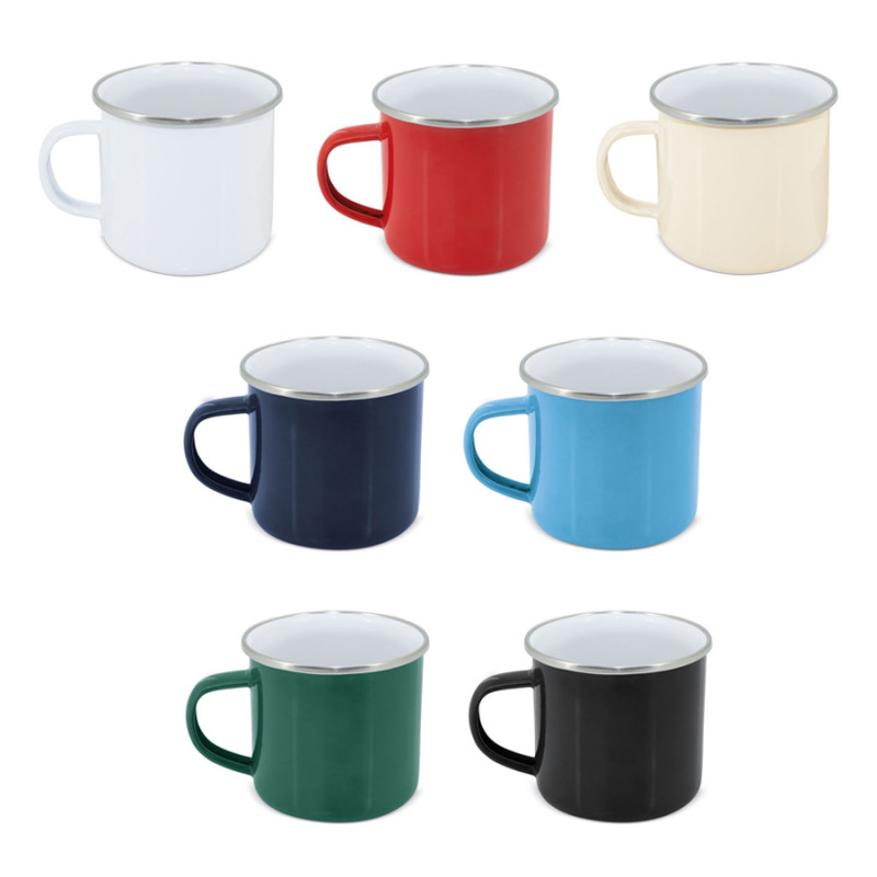 Tasse en métal style mug de couleurs variées à offrir