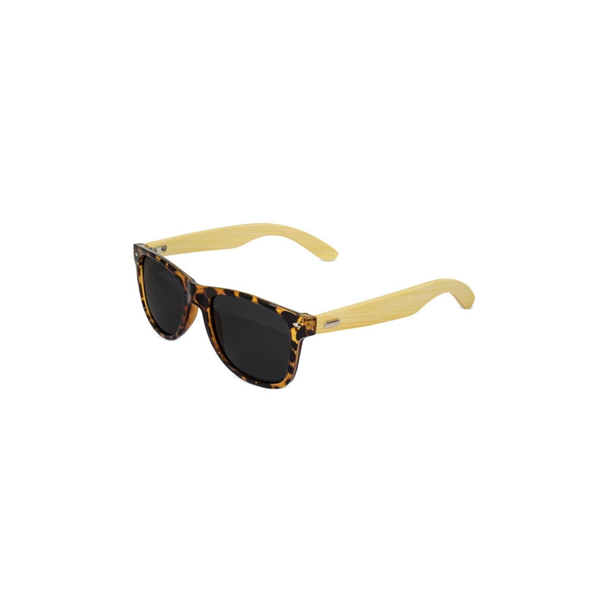 Lunettes de soleil avec monture en imitation tortue et branches en bambou naturel à offrir