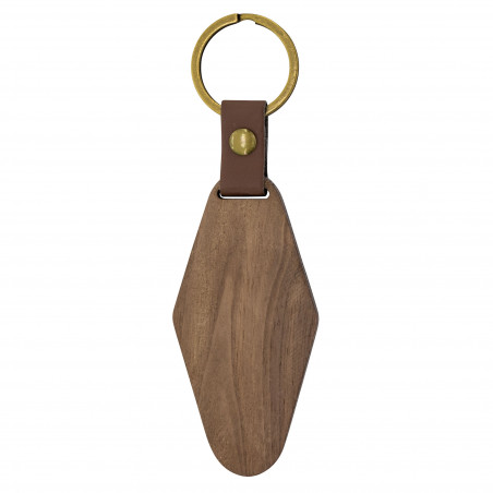 Porte clés en bois en forme de diamant