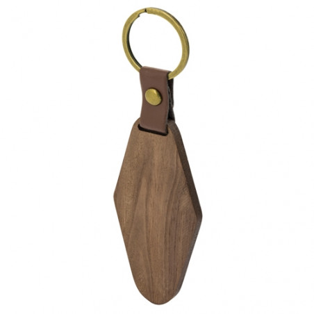 Porte clés en bois en forme de diamant