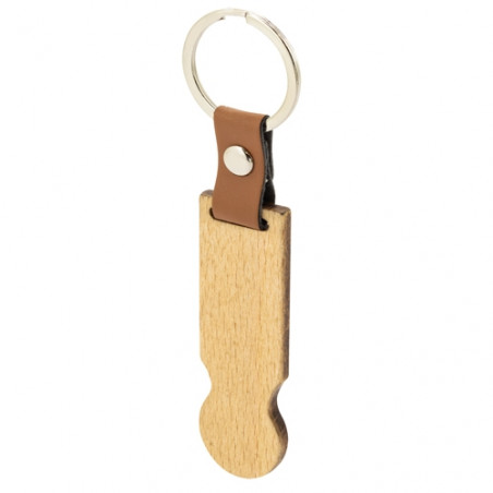 Porte-clés en bois avec pièce pour voiture