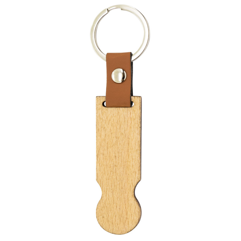 Porte-clés en bois avec pièce pour voiture