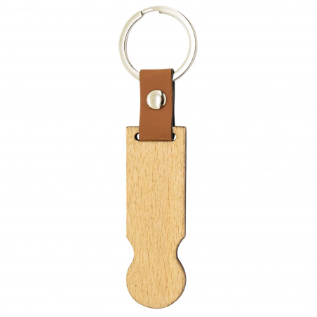Porte clés de pièce de monnaie de voiture en bois