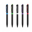 Stylo semi-gel noir avec des détails de plusieurs couleurs