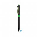 Stylo semi-gel noir avec des détails de plusieurs couleurs