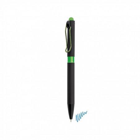 Stylo semi-gel noir avec des détails de plusieurs couleurs