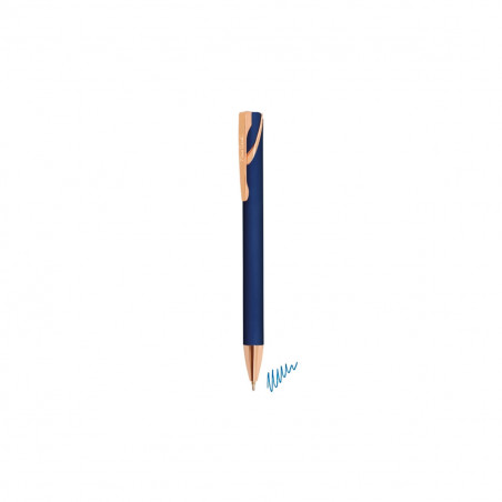 Stylo Pierre Cardin semi gel bleu marine avec autocollant première communion pour les détails enfant