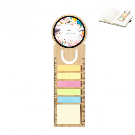 Règle marque-page personnalisée avec autocollant d'anniversaire à offrir