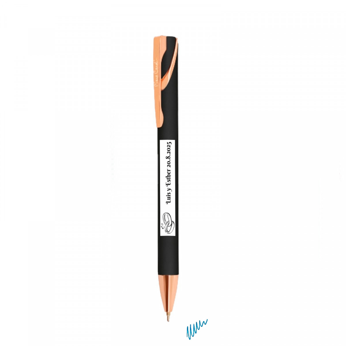 Stylo Pierre Cardin semi gel noir avec adhésif de mariage pour détails