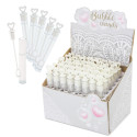 Mini pompers avec support en forme de cœur en pack de 48 unités avec des autocollants de mariage personnalisés