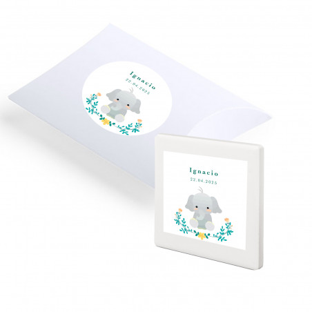 Aimant en céramique personnalisé avec autocollant de baptême et boîte de présentation