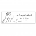 Adhésif personnalisé 6x2 design linéaire mariés pour le mariage