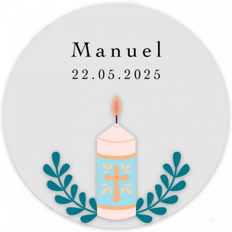 Baume à lèvres bleu avec autocollant personnalisable pour les détails des invités