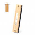 Harmonica en bois avec adhésif floral personnalisable pour des détails originaux