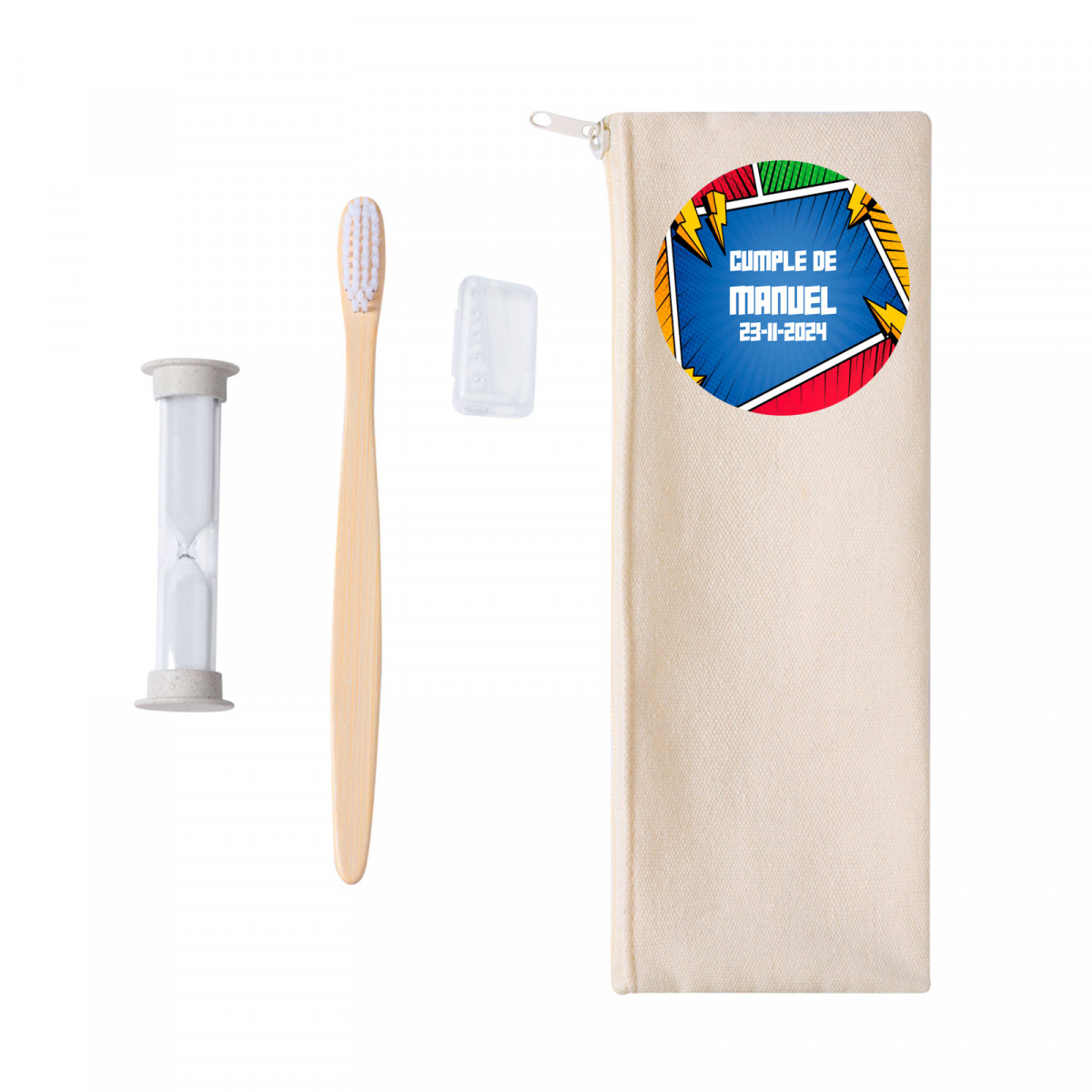 Brosse à dents pour enfants et montre avec autocollant de super-héros personnalisé pour enfants