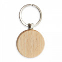 Porte-clés en bois avec autocollant et carte souvenir personnalisable dans un sac en coton pour baptême unisexe