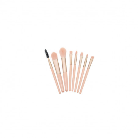 Pinceaux de maquillage dans une trousse rose avec autocollant première communion fille à offrir