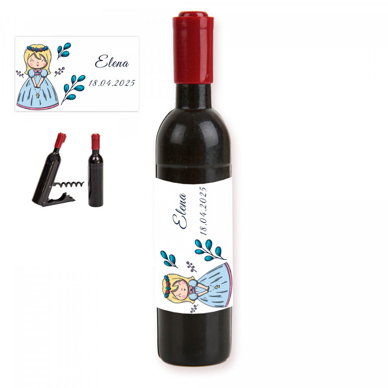 Tire-bouchon avec adhésif 5x3cm première communion fille pour les détails des invités